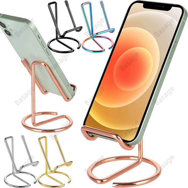 Cell Phone Stand for Desk, Business Card Holder,Cute Metal Cell Phone Stand, Metal Wire Cellphone Cradle Dock for Phone Tablet
