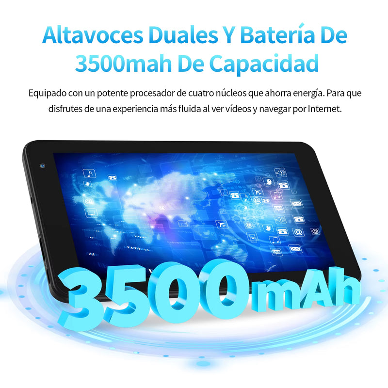 7 Inch Tablet PC 32 GB Android 11 with Quad Core Processor HD IPS Display Dual Camera Wifi with PU Protective Case