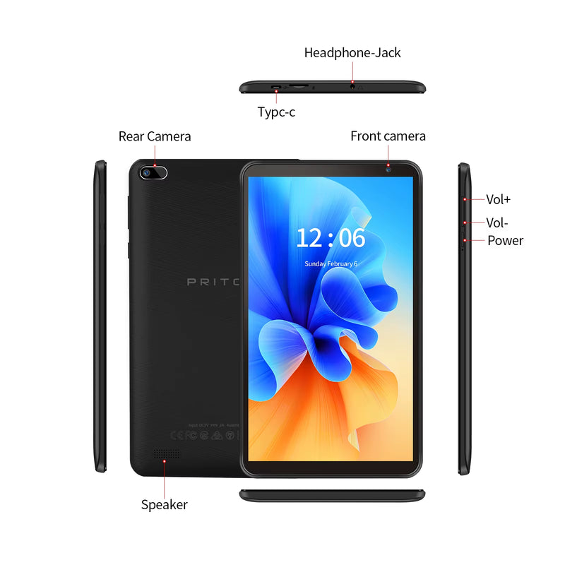 7 Inch Tablet PC 32 GB Android 11 with Quad Core Processor HD IPS Display Dual Camera Wifi with PU Protective Case
