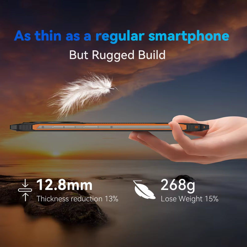 Ultra-Thin Rugged Android Smartphone  King Kong ES, 6.56" 90Hz Screen, 16GB RAM(6GB+10GB), 128GB ROM, 48MP Camera, 4G Phone