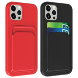 Soft Silicone Case Cover for Iphone 16 Pro 15 13 11 XR 7 8 with Card Slot Holder