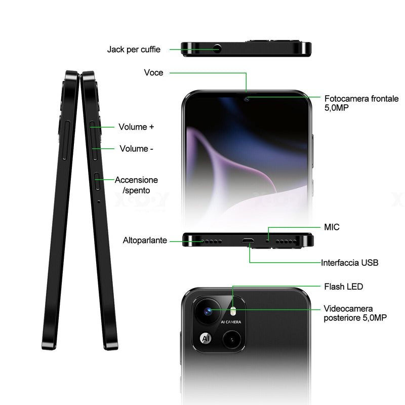 2025 New Unlocked Android Smartphone Dual SIM Mobile Smart Phone Quad Core 16GB