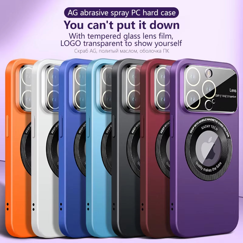 Luxury Matte for Magsafe Magnetic Wireless Charge Cases for  15 14 13 12 11 Pro Max plus Camera Lens Protector Phone Cover