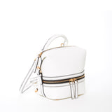 SUSU the Ashley White Leather Backpack Purse