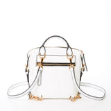 SUSU the Ashley White Leather Backpack Purse