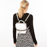 SUSU the Ashley White Leather Backpack Purse