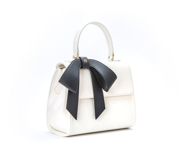 Cottontail - White+Black Vegan Leather Bag