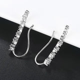 Long Dipper Ear Hook Clip on Earrings for Women Four-Prong Setting Zircon Climbing Ear Cuff Earrings Fashion Jewelry Gifts E527