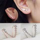 Long Dipper Ear Hook Clip on Earrings for Women Four-Prong Setting Zircon Climbing Ear Cuff Earrings Fashion Jewelry Gifts E527