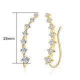 Long Dipper Ear Hook Clip on Earrings for Women Four-Prong Setting Zircon Climbing Ear Cuff Earrings Fashion Jewelry Gifts E527