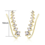 Long Dipper Ear Hook Clip on Earrings for Women Four-Prong Setting Zircon Climbing Ear Cuff Earrings Fashion Jewelry Gifts E527