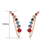 Long Dipper Ear Hook Clip on Earrings for Women Four-Prong Setting Zircon Climbing Ear Cuff Earrings Fashion Jewelry Gifts E527