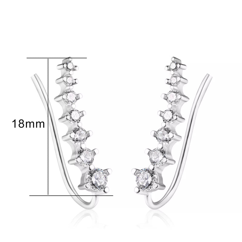 Long Dipper Ear Hook Clip on Earrings for Women Four-Prong Setting Zircon Climbing Ear Cuff Earrings Fashion Jewelry Gifts E527