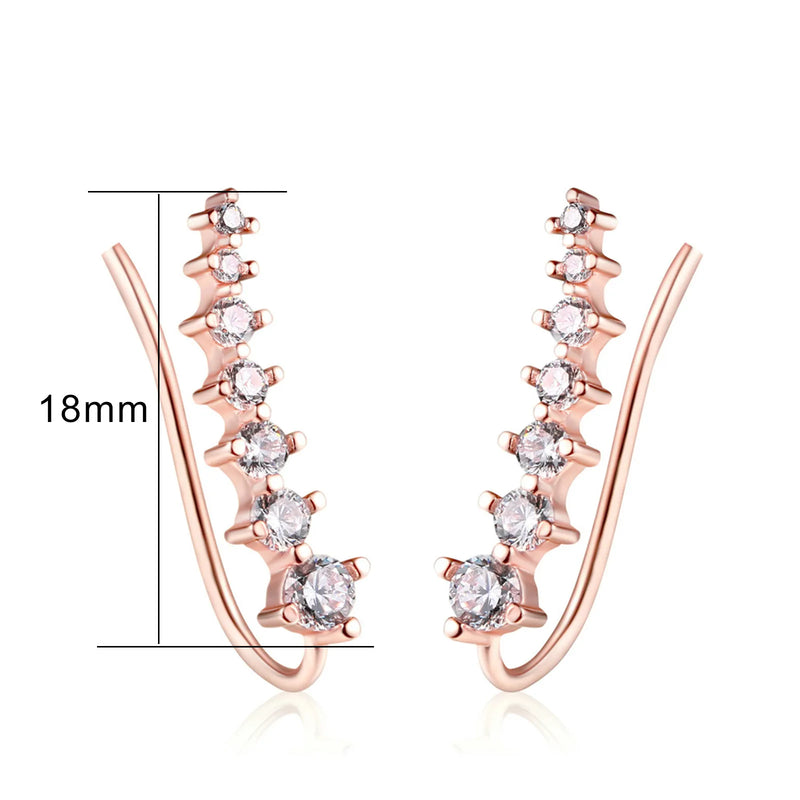 Long Dipper Ear Hook Clip on Earrings for Women Four-Prong Setting Zircon Climbing Ear Cuff Earrings Fashion Jewelry Gifts E527