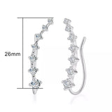 Long Dipper Ear Hook Clip on Earrings for Women Four-Prong Setting Zircon Climbing Ear Cuff Earrings Fashion Jewelry Gifts E527