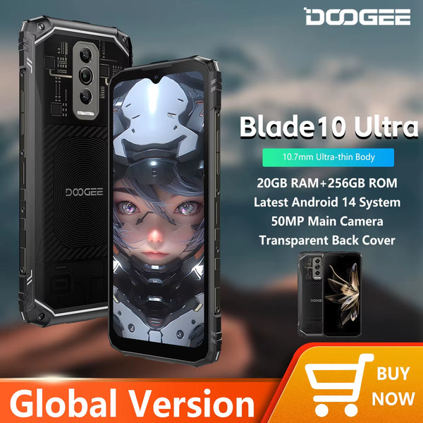 Blade 10 Ultra Rugged Phone 20GB+256GB 50MP Camera 6.56'' Display 5150Mah NFC Android 14 Smartphone