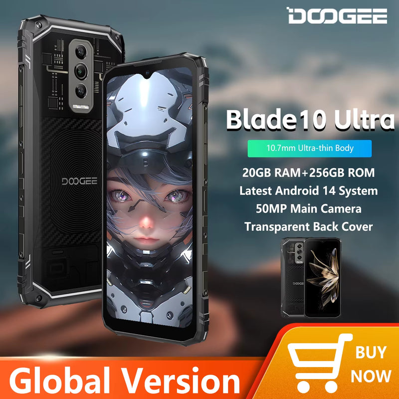 Blade 10 Ultra Rugged Phone 20GB+256GB 50MP Camera 6.56'' Display 5150Mah NFC Android 14 Smartphone