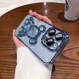 Cute Rabbit Quicksand Glitter Case for Iphone 14 16 Pro Max 13 12 11 15 X Xr Xs 8 7 plus Bear Transparent Camera Protector Cover