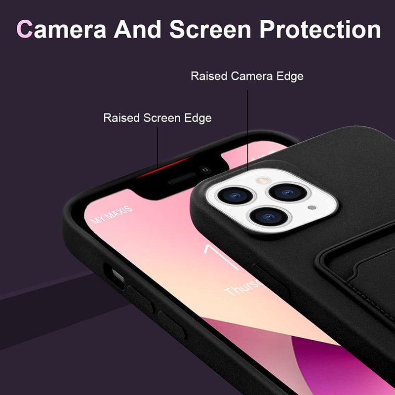 Soft Silicone Case Cover for Iphone 16 Pro 15 13 11 XR 7 8 with Card Slot Holder