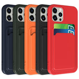 Soft Silicone Case Cover for Iphone 16 Pro 15 13 11 XR 7 8 with Card Slot Holder